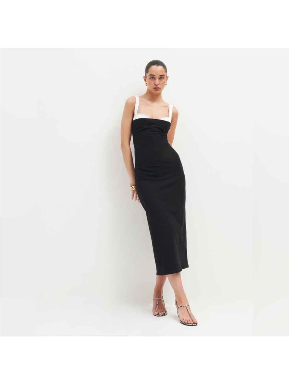 Christian Lacroix Black Dress with White Straps - Picture 2 of 4